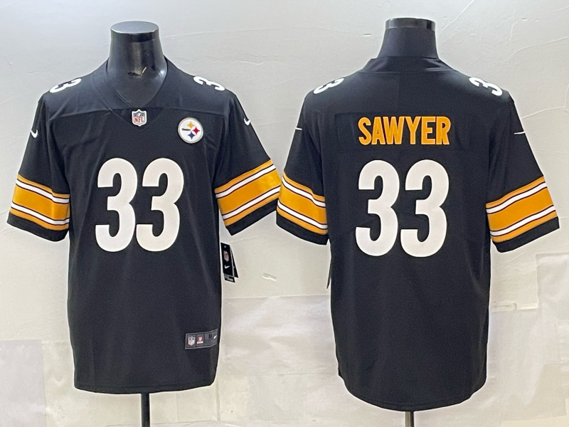 Men's Pittsburgh Steelers Jack Sawyer Black Game Player Jersey football jersey product view 1
