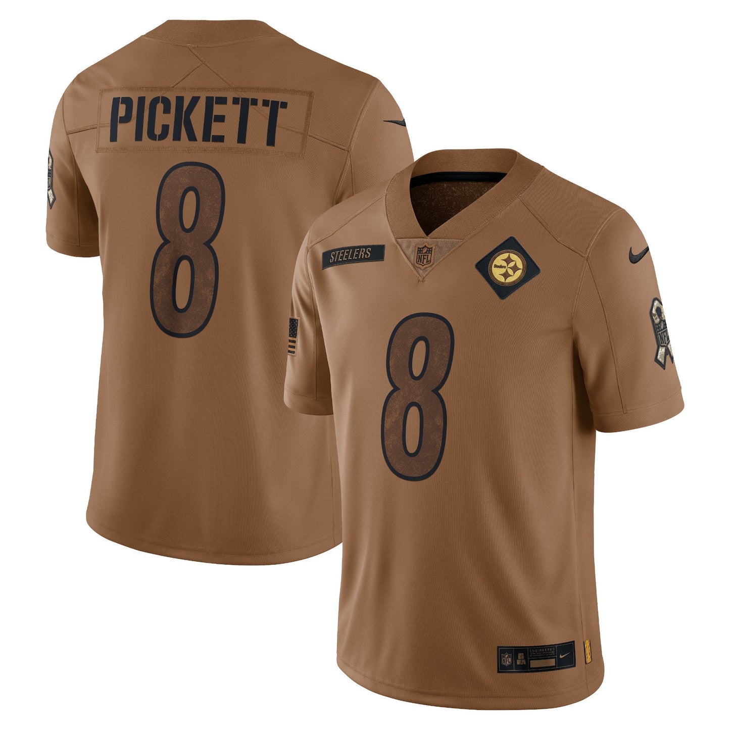 Kenny Pickett Pittsburgh Steelers Salute To Service Limited Jersey - Brown football jersey product view 1