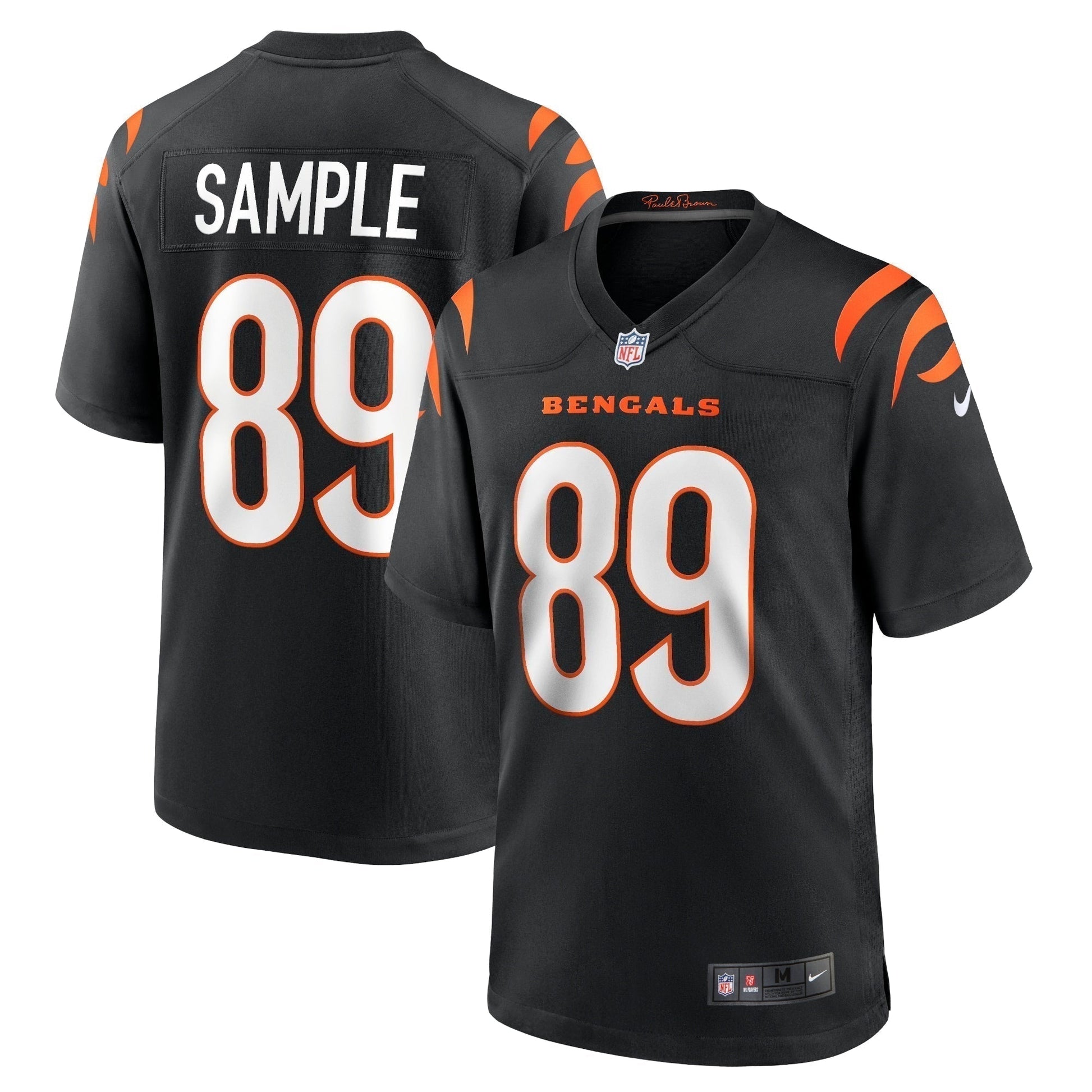 Drew Sample Cincinnati Bengals Game Jersey - Black football jersey product view 1
