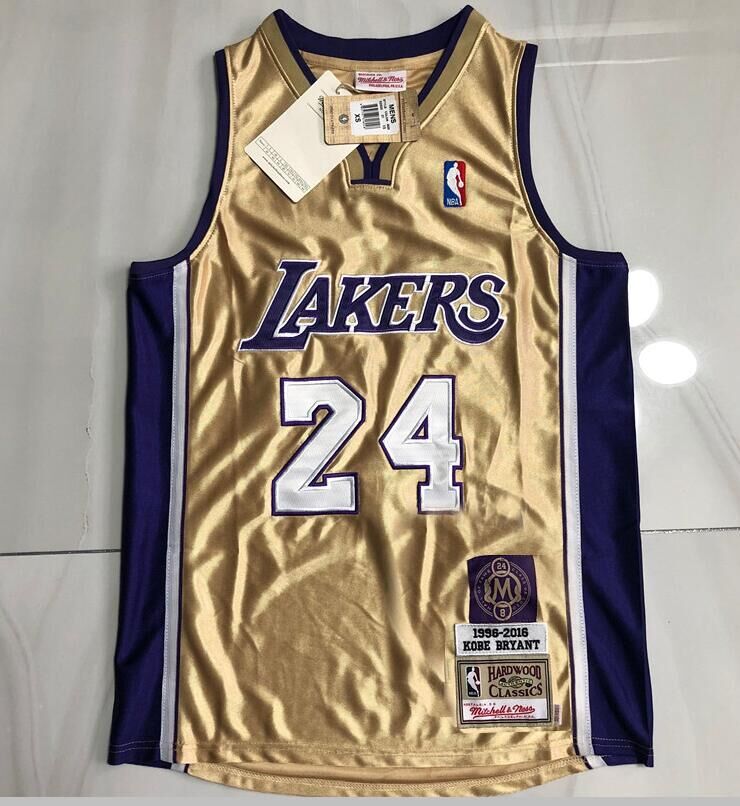 Kobe Bryant 2020 Hall of Fame Gold Fully Embroidered 24# Jersey basketball jersey product view 1