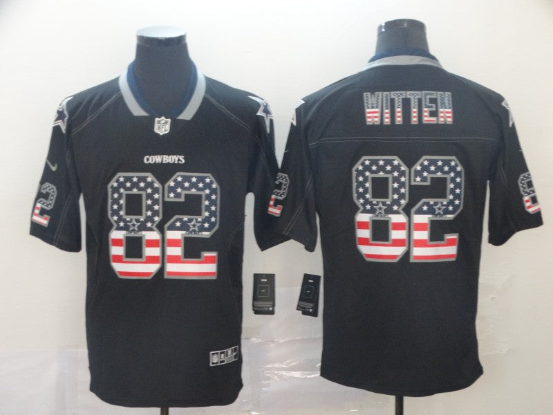 Men's Dallas Cowboys Jason Witten #82 Black Game Jersey1 football jersey product view 1