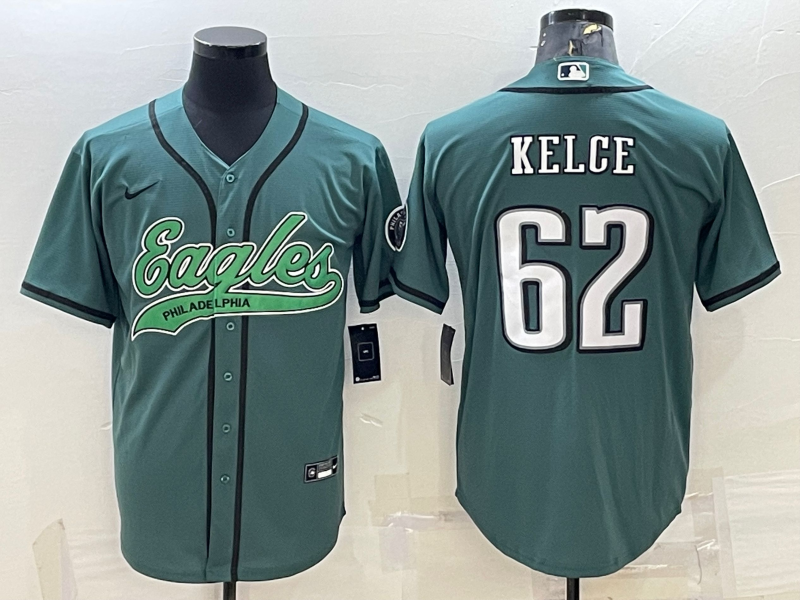 Men's Philadelphia Eagles Jason Kelce Midnight Green Game Jersey Joint Edition football jersey product view 1
