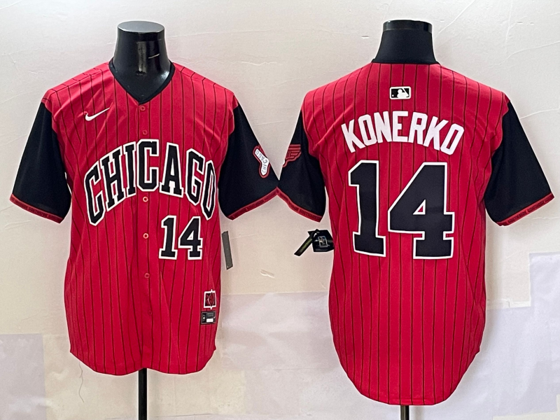 Men's Chicago White Sox Paul Konerko #14 Red/Black 2025 City Connect Limited Retired Player Jersey baseball jersey product view 1