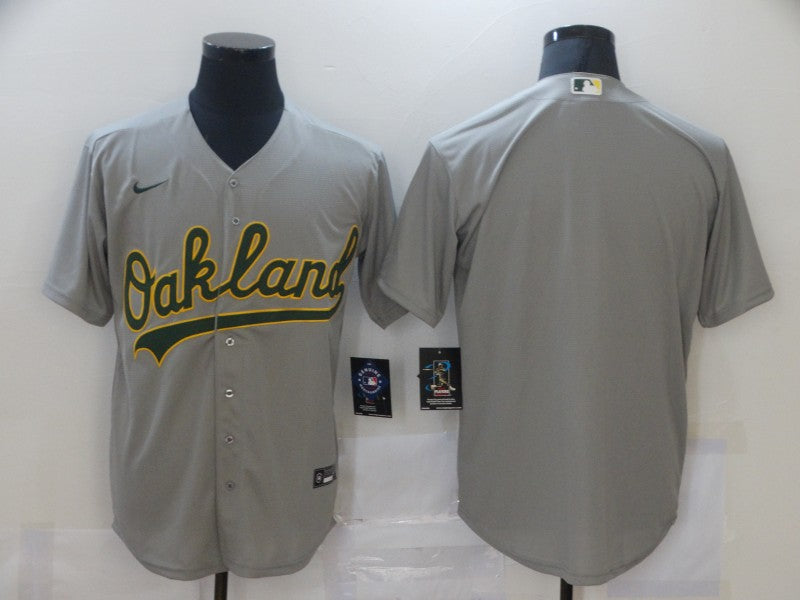 Men's Oakland Athletics Gray Replica Blank Jersey baseball jersey product view 1