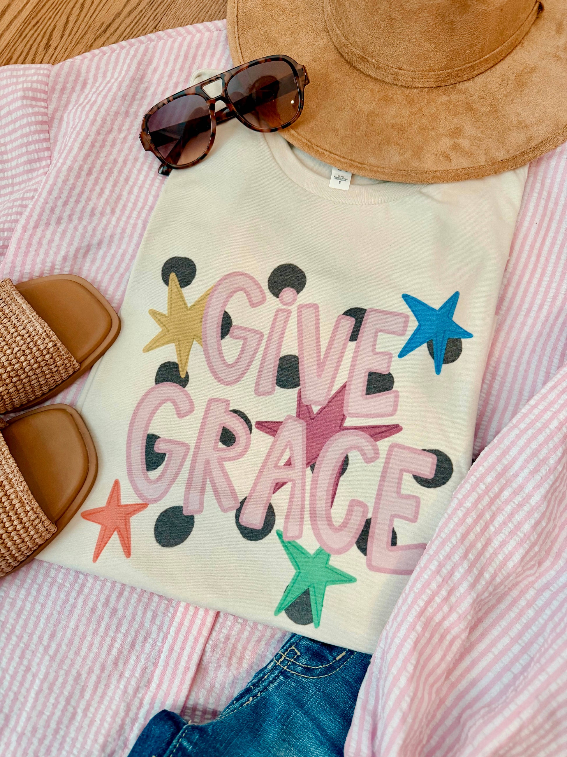 Polka Dot Grace Graphic Tee Unisex T-shirt, Sweatshirt, Hoodie, Long Sleeve Tee - T-Shirt, Sweatshirt, Hoodie