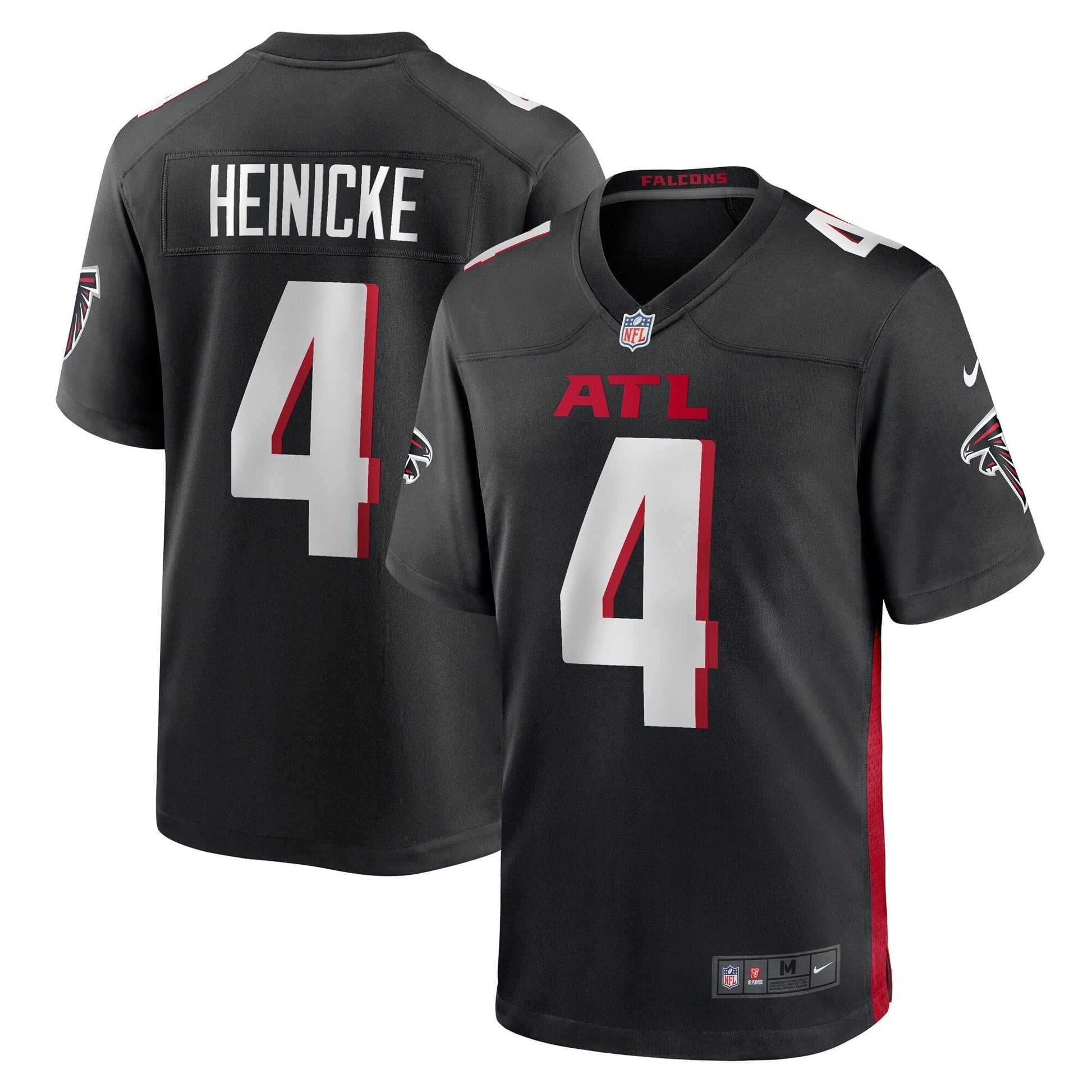 Taylor Heinicke Atlanta Falcons Game Jersey - Black football jersey product view 1
