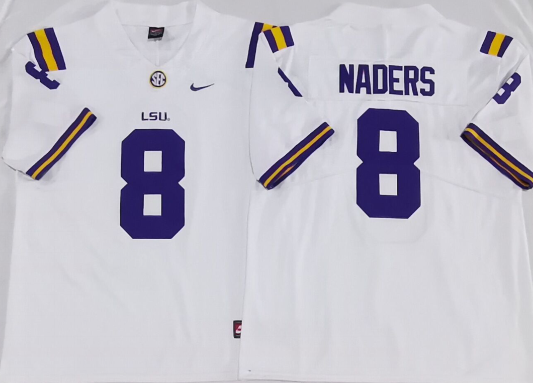 Men's LSU Tigers Malik Nabers White Player Game Jersey sports jersey product view 1