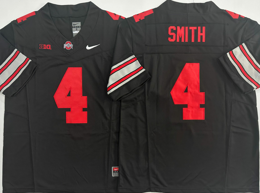 Men's Ohio State Buckeyes Jeremiah Smith Black Player Jersey sports jersey product view 1