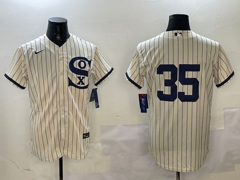 Men's Chicago White Sox Frank Thomas Cream Replica Player Jersey baseball jersey product view 1