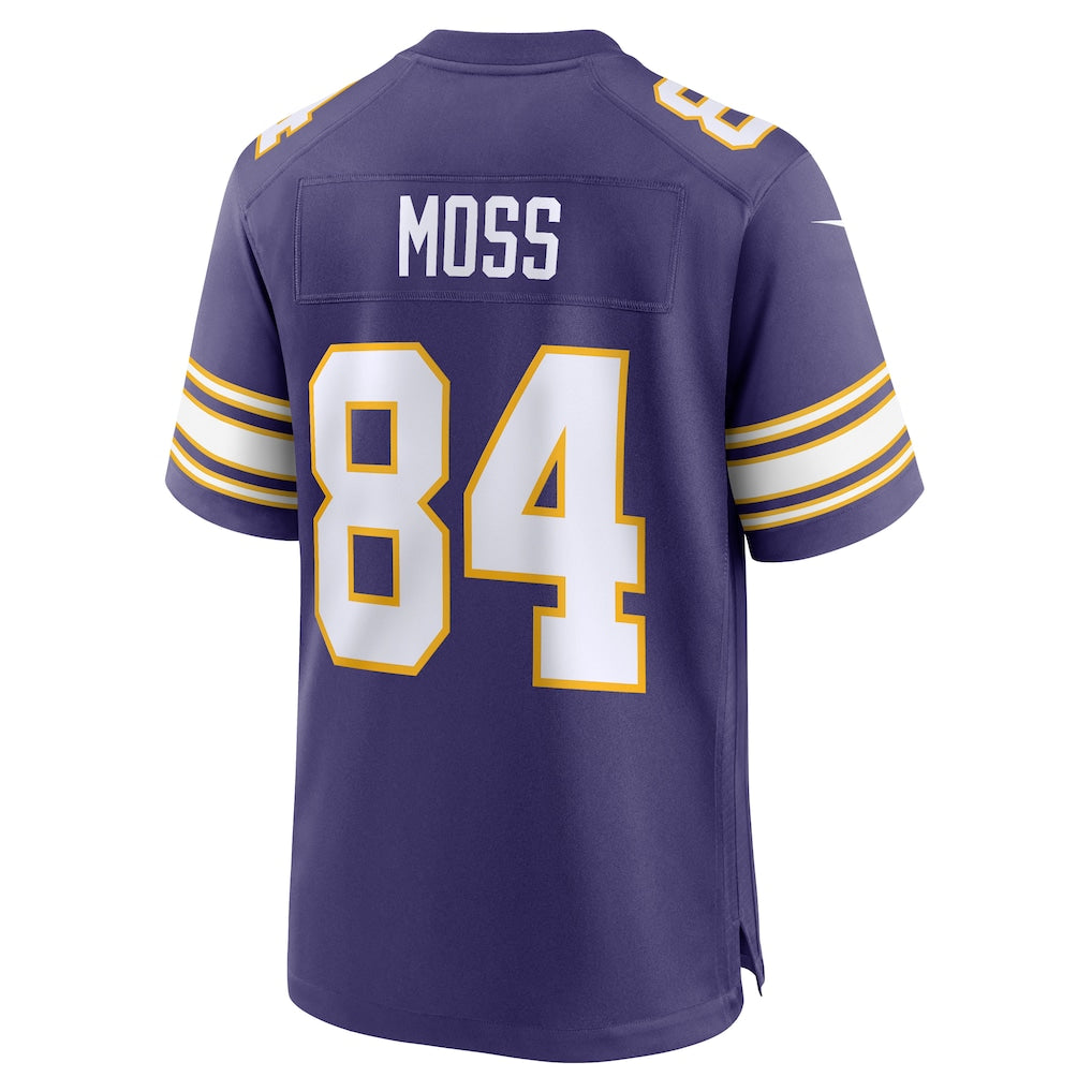 M.Vikings #84 Randy Moss Purple Classic Retired Player Game Jersey football jersey product view 1