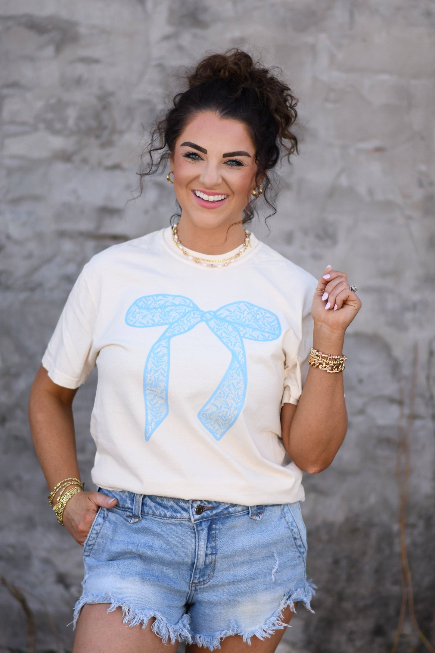 Turquoise Lace Bow Tee Unisex T-shirt, Sweatshirt, Hoodie, Long Sleeve Tee - T-Shirt, Sweatshirt, Hoodie