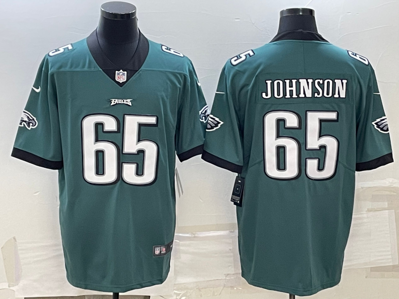 Men's Philadelphia Eagles Fred Johnson Midnight Green Game Jersey football jersey product view 1