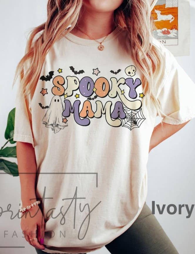 Spooky Mama Halloween Shirt - Retro Halloween Tee Unisex T-shirt, Sweatshirt, Hoodie, Long Sleeve Tee - T-Shirt, Sweatshirt, Hoodie