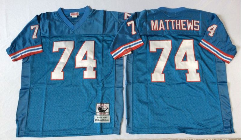 Men's Tennessee Oilers Bruce Matthews Light Blue Legacy Replica Jersey hockey jersey product view 1