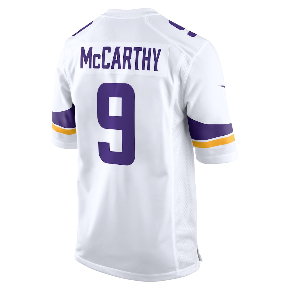 M.Vikings #9 J.J. McCarthy White Game Jersey football jersey product view 1