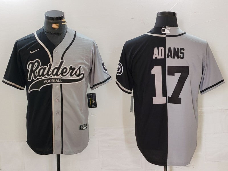 Men's Las Vegas Raiders Davante Adams Black/Gray Game Jersey football jersey product view 1