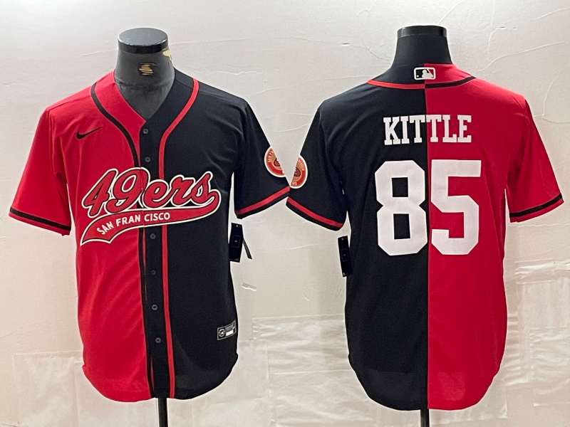 Men's San Francisco 49ers George Kittle Red/Black Game Player Jersey Joint Edition football jersey product view 1