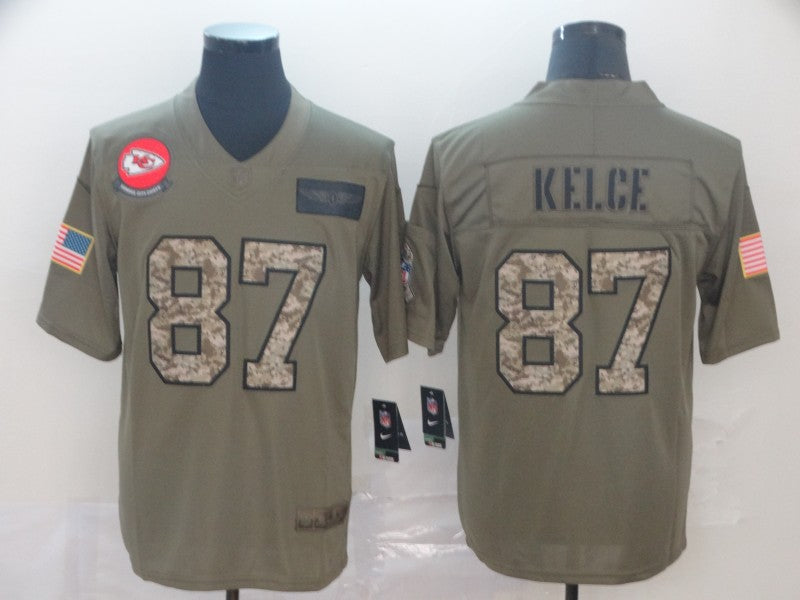 Men's Kansas City Chiefs Travis Kelce #87 Brown Game Player Jersey1 football jersey product view 1
