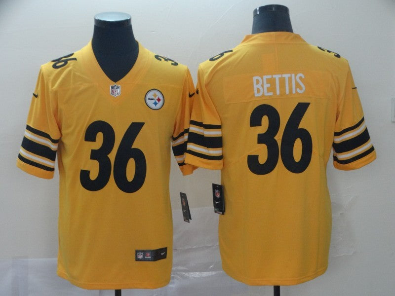 Men's Pittsburgh Steelers Jerome Bettis #36 Gold Inverted Team Game Jersey1 football jersey product view 1