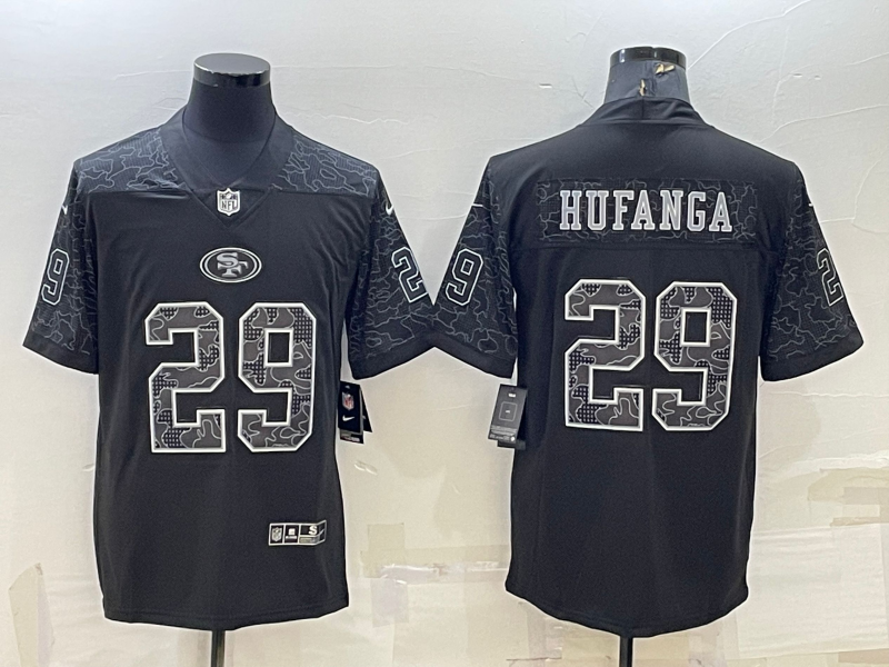 Men's San Francisco 49ers Talanoa Hufanga Black Retired Player RFLCTV Limited Jersey football jersey product view 1