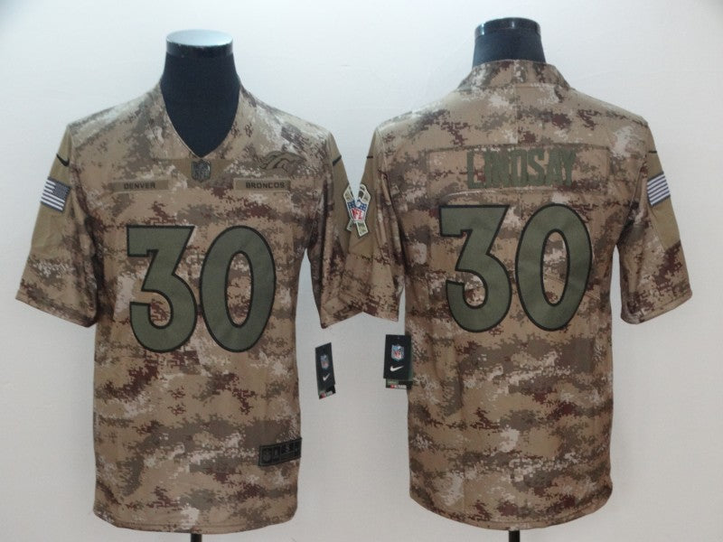 Men's Denver Broncos Phillip Lindsay #30 Camouflage Game Jersey1 football jersey product view 1