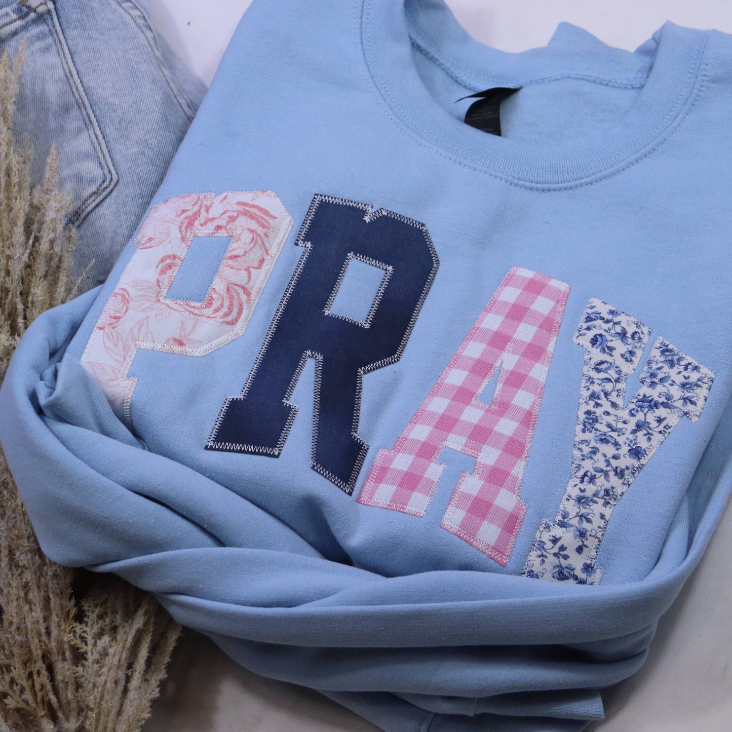 Light Blue Pray Christian Faith Sweatshirt Unisex T-shirt, Sweatshirt, Hoodie, Long Sleeve Tee - T-Shirt, Sweatshirt, Hoodie