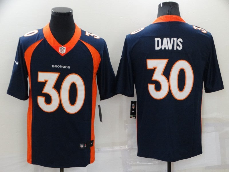 Men's Denver Broncos Terrell Davis Navy Game Retired Player Jersey football jersey product view 1