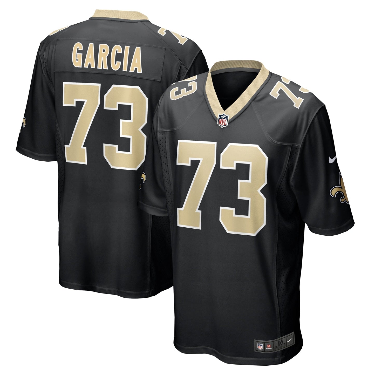 Max Garcia New Orleans Saints Team Game Jersey - Black football jersey product view 1
