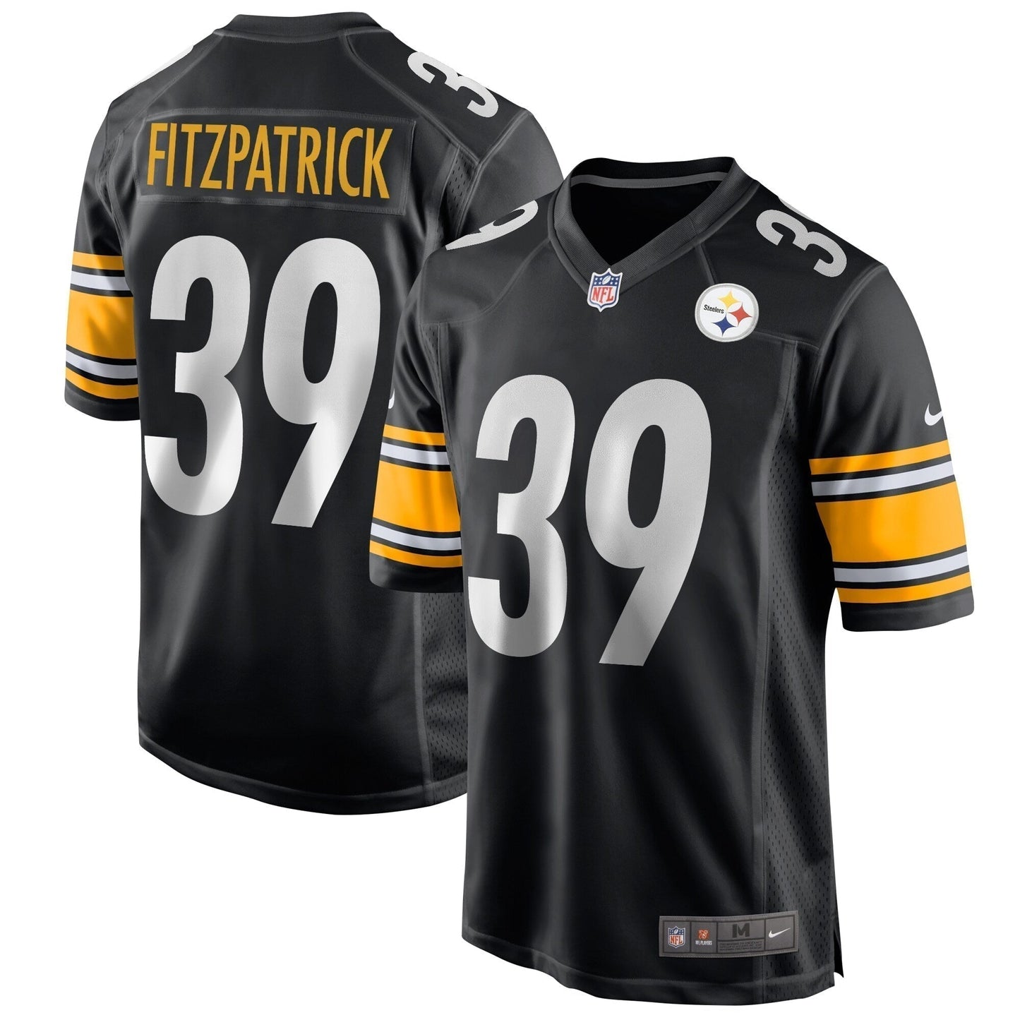 Minkah Fitzpatrick Pittsburgh Steelers Game Jersey - Black football jersey product view 1