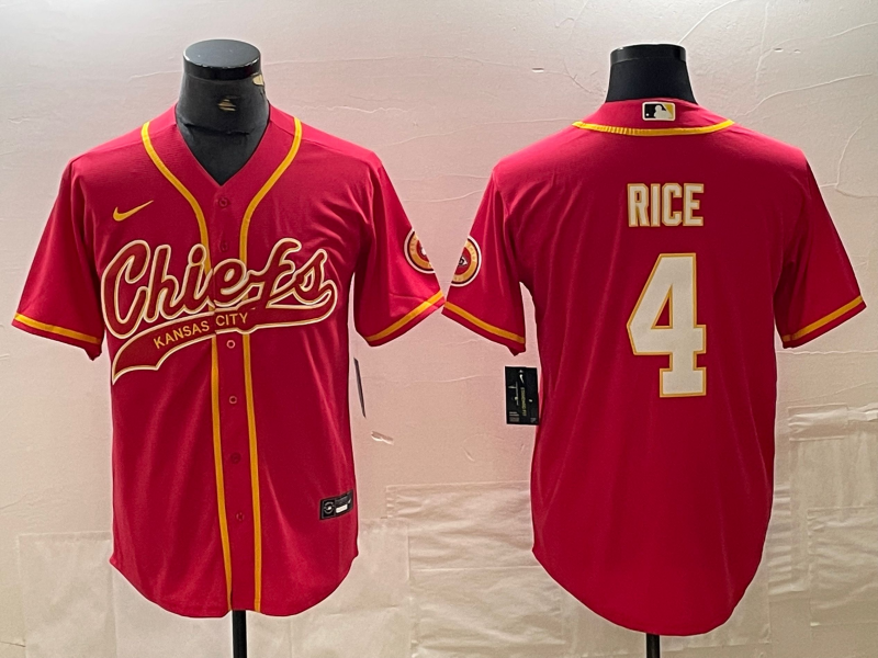 Men's Kansas City Chiefs Rashee Rice #4 Red Player Jersey1 Joint Edition football jersey product view 1