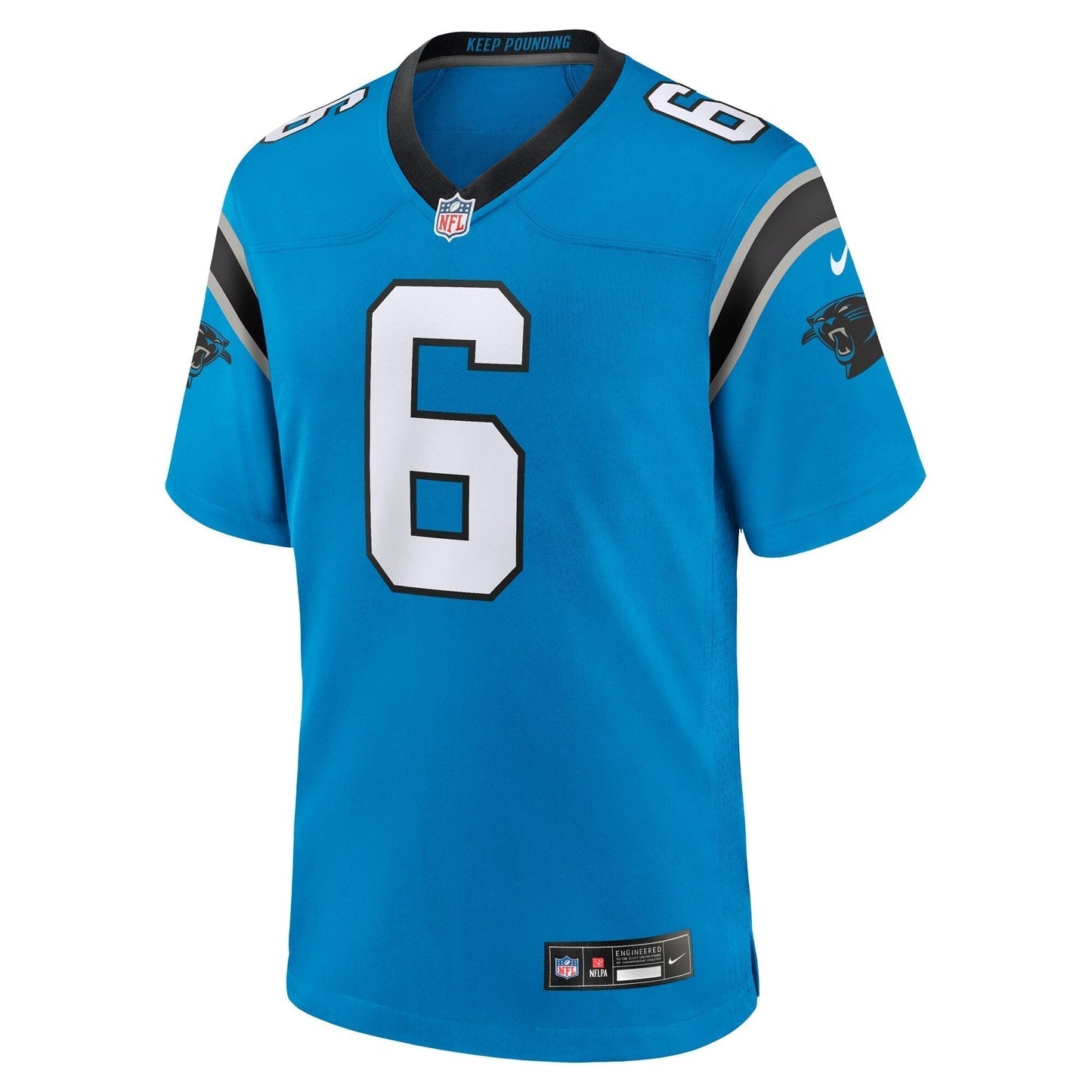 Miles Sanders Carolina Panthers Team Game Jersey - Blue football jersey product view 2