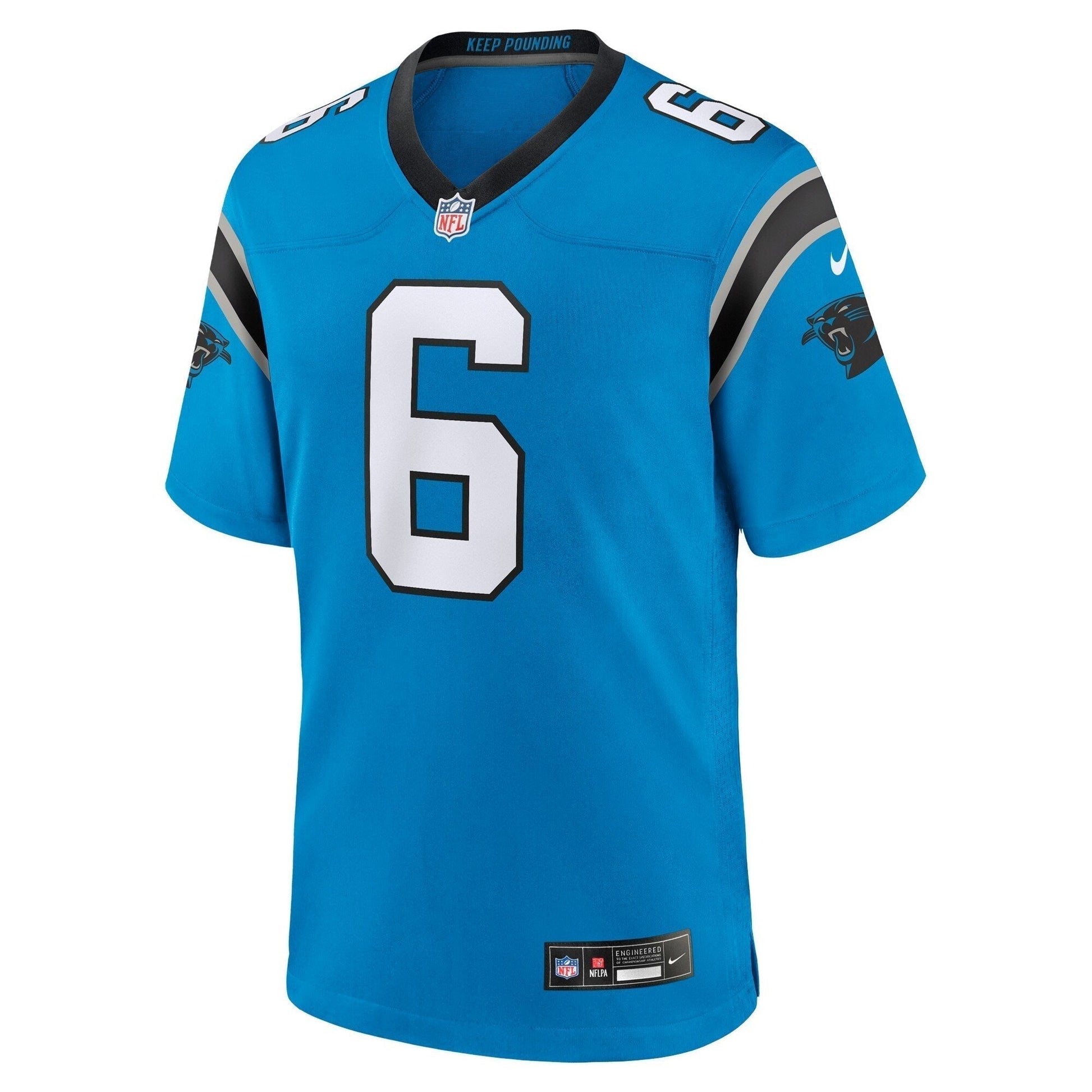 Miles Sanders Carolina Panthers Team Game Jersey - Blue football jersey product view 2