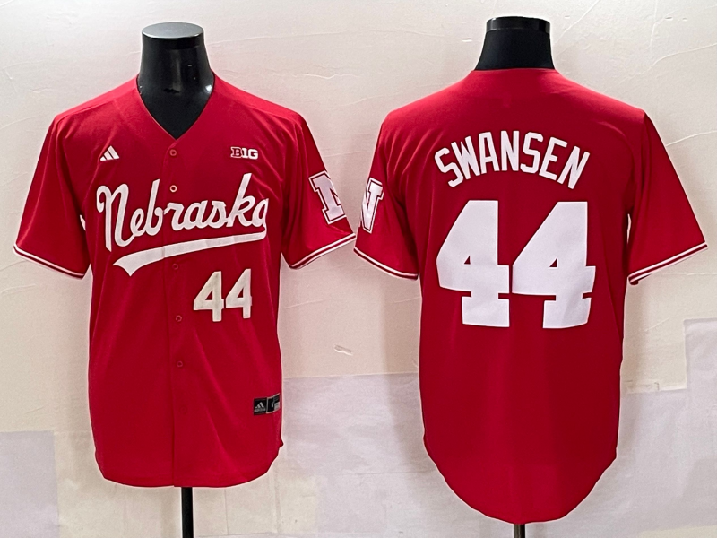 Men's Nebraska Huskers Gabe Swansen Red Replica Player Jersey sports jersey product view 1