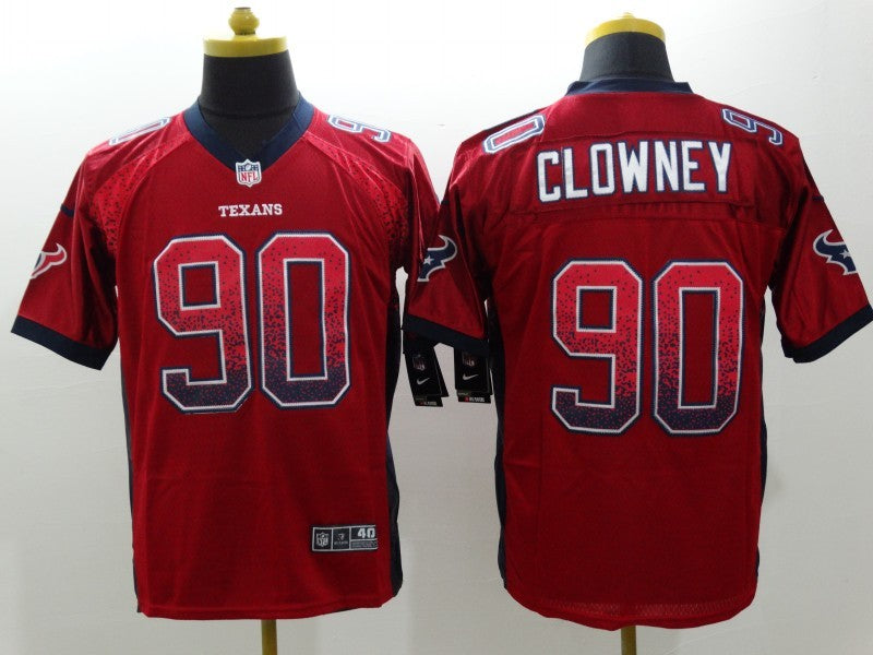 Men's Houston Texans Jadeveon Clowney #90 Red Game Jersey1 football jersey product view 1