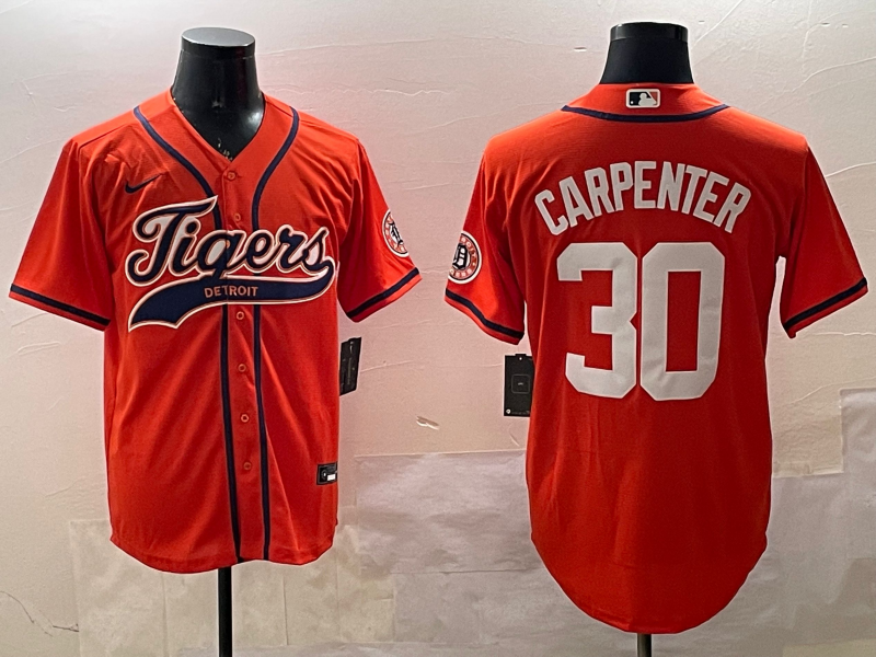 Men's Detroit Tigers Kerry Carpenter Orange Replica Player Jersey baseball jersey product view 1