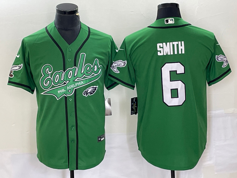 Men's Philadelphia Eagles DeVonta Smith Kelly Green Game Jersey Joint Edition football jersey product view 1