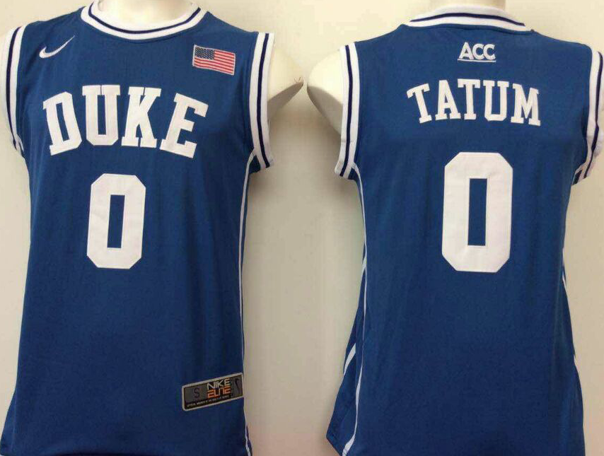 Men's Duke Blue Devils Jayson Tatum Blue Player Jersey sports jersey product view 1