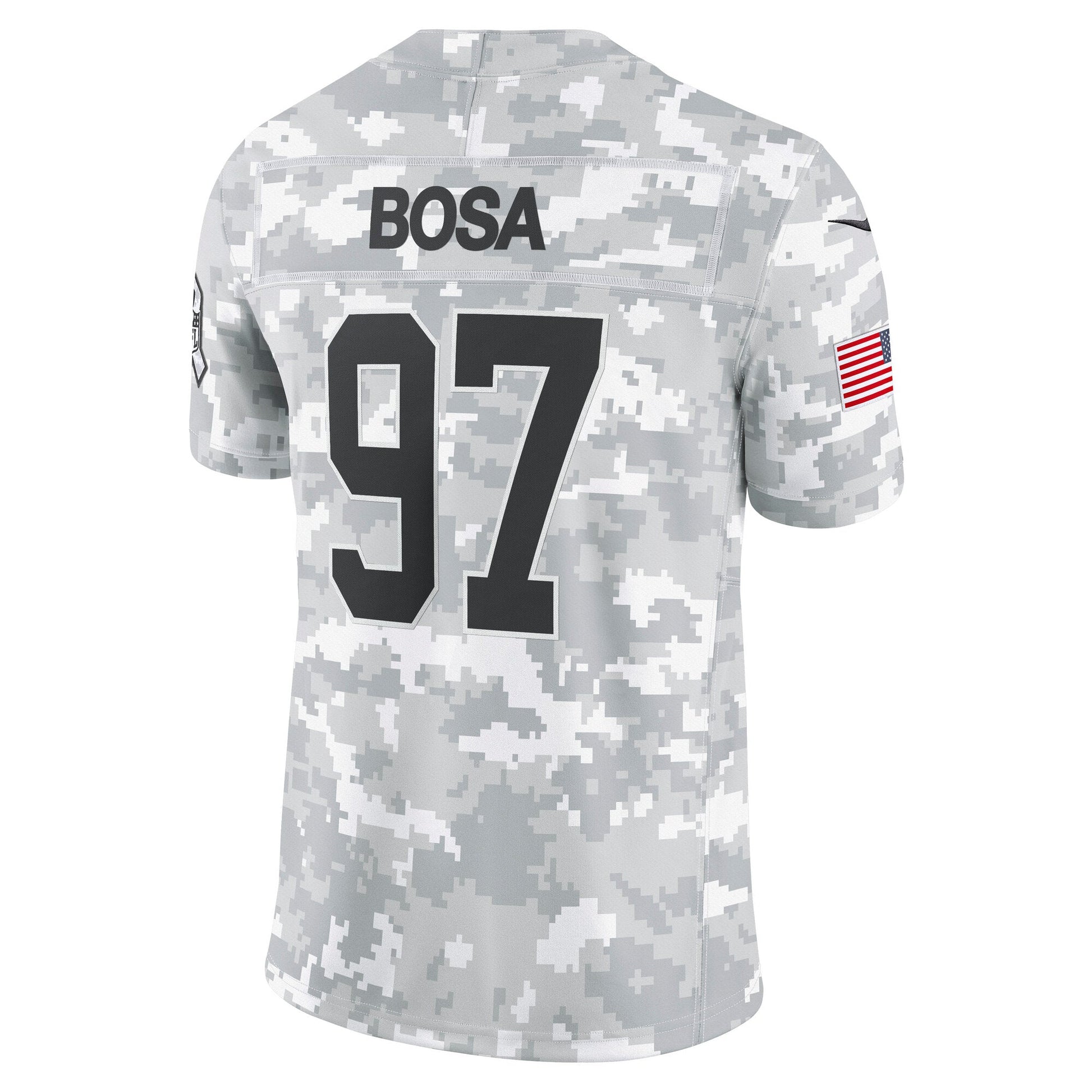 Nick Bosa San Francisco 49ers 2024 Salute to Service Limited Jersey - Arctic Camo football jersey product view 3