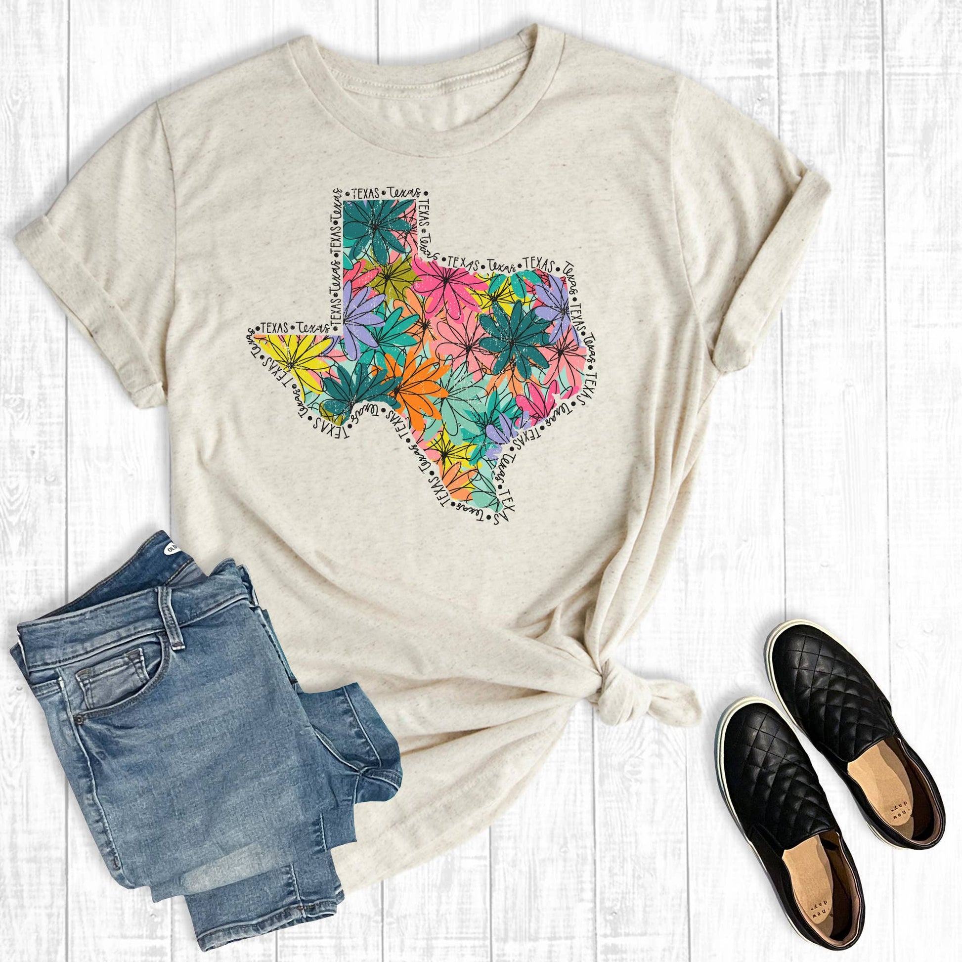 Floral Texas Graphic Tee Unisex T-shirt, Sweatshirt, Hoodie, Long Sleeve Tee - T-Shirt, Sweatshirt, Hoodie
