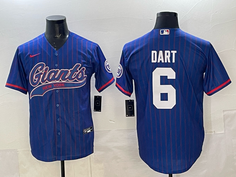 Men's New York Giants Jaxson Dart Royal Player Jersey football jersey product view 1