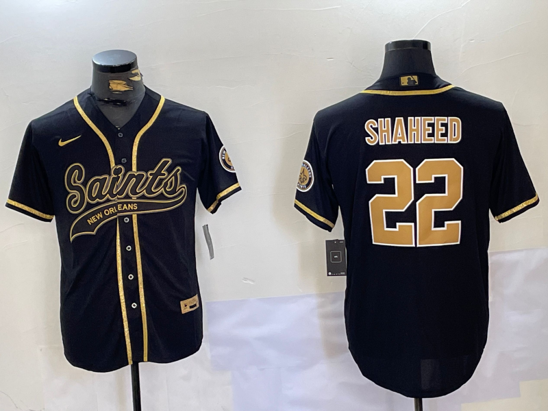 Men's New Orleans Saints Rashid Shaheed Black Player Jersey football jersey product view 1