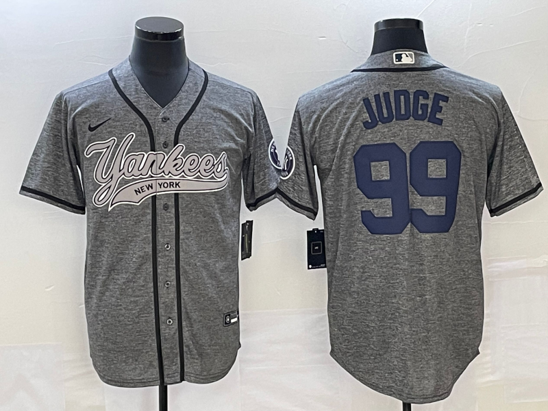 Men's New York Yankees Aaron Judge #99 Gray Game Jersey Joint Edition baseball jersey product view 1