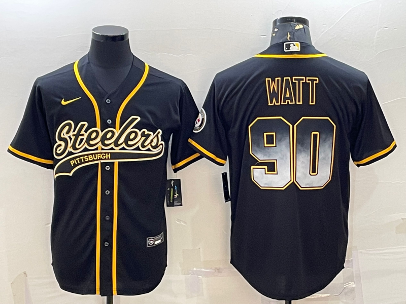 Men's Pittsburgh Steelers T.J. Watt #90 Black Fashion Jersey1 Joint edition football jersey product view 1