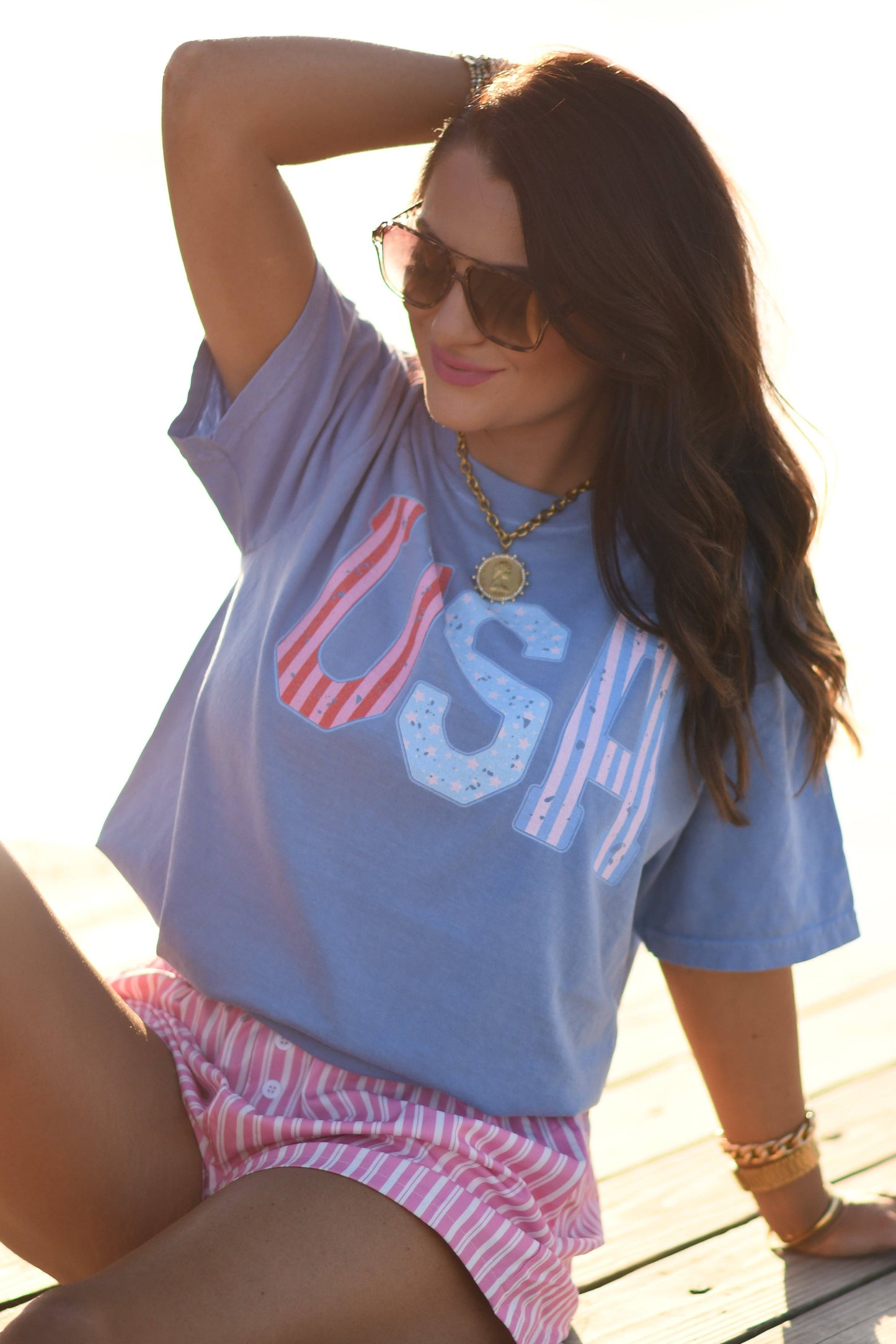 USA Stripes Tee Unisex T-shirt, Sweatshirt, Hoodie, Long Sleeve Tee - T-Shirt, Sweatshirt, Hoodie