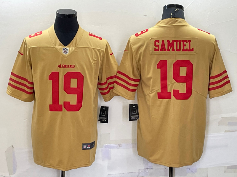 Men's San Francisco 49ers Deebo Samuel #19 Yellow Inverted Legend Jersey1 football jersey product view 1