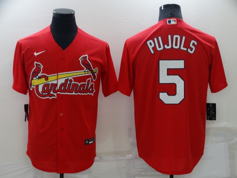 Men's St. Louis Cardinals Albert Pujols #5 Red Replica Baseball Jersey baseball jersey product view 1