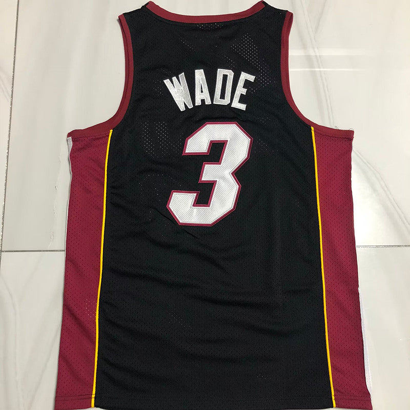 Heat 3# Wade Black Embroidered Jersey sports jersey product view 2