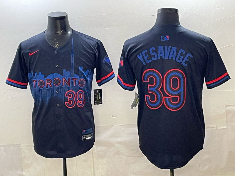 Men's Toronto Blue Jays Trey Yesavage Black 2024 City Connect Limited Player Jersey baseball jersey product view 1