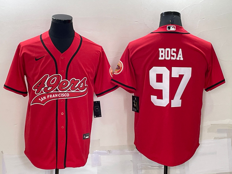 Men's San Francisco 49ers Nick Bosa Red Game Jersey Joint Edition football jersey product view 1