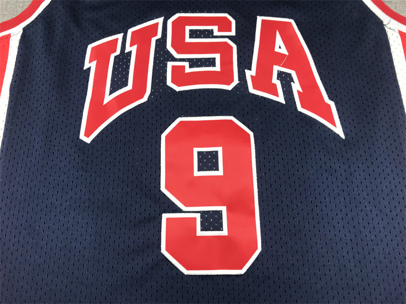 1984 Olympics #9 dark blue jersey sports jersey product view 3